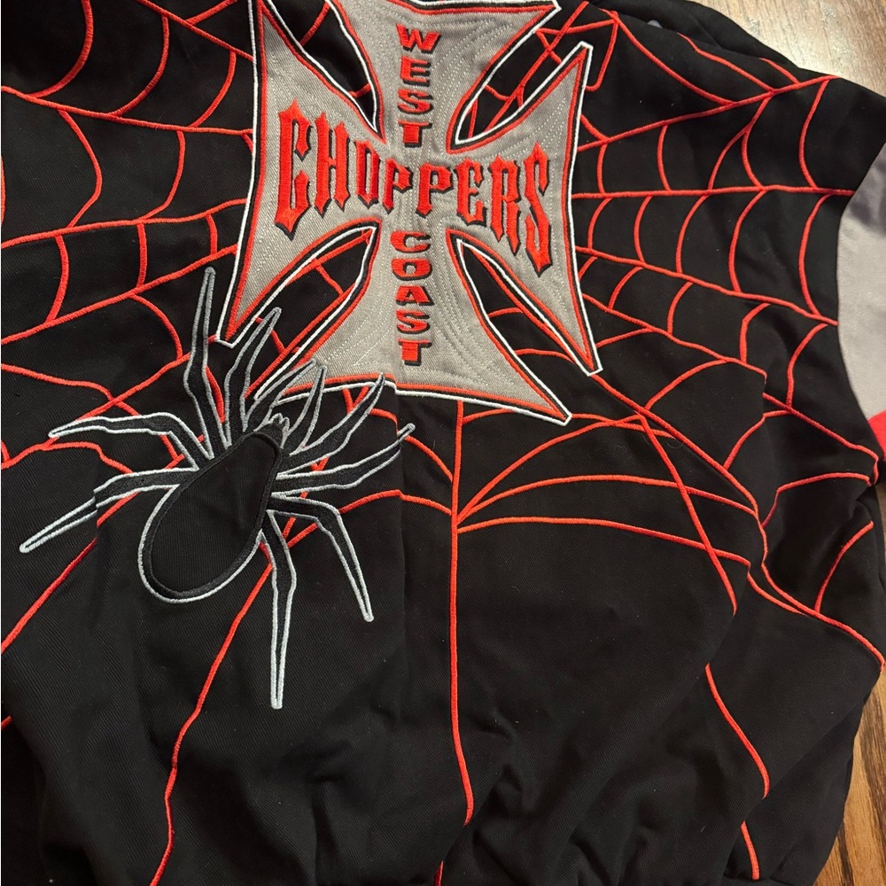 West Coast Choppers Black and Red Jacket